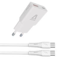 Hálózati töltő + USB-C - USB-C kábel, 1,5 m,  AVAX 