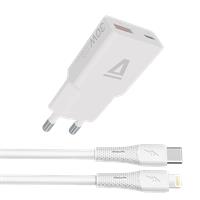 Hálózati töltő + USB-C - Lightning (Apple) kábel,  AVAX 