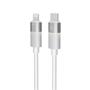 Töltőkábel, USB-A - lightning (Apple), 27W, 1 m, AVAX "CB314 Glowy", fehér