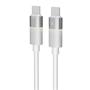 Töltőkábel, USB-C - USB-C, 60W, 1 m, AVAX "CB316 Glowy", fehér
