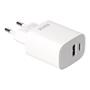 Hálózati töltő, USB-A + USB-C, 20W, AVAX "CH320 Speedy", fehér