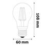 LED izzó, filament, E27, gömb, A60, 7W, 806lm, 4000K, AVIDE