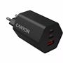 Hálózati töltő, 1xUSB-A, 2xUSB-C, 65W, CANYON 