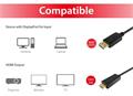 Átalakító kábel, DisplayPort-HDMI, 3m, EQUIP