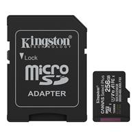 Memóriakártya, microSDXC, 256GB, C10/UHS-I/U1/V10/A1, Gen3, adapter, KINGSTON 