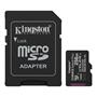 Memóriakártya, microSDXC, 256GB, C10/UHS-I/U1/V10/A1, Gen3, adapter, KINGSTON "Canvas Select Plus"