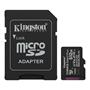 Memóriakártya, microSDXC, 512GB, C10/UHS-I/U3/V30/A1, Gen3, adapter, KINGSTON "Canvas Select Plus"