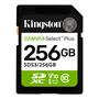 Memóriakártya, SDXC, 256GB, C10/UHS-I/U1/V10, Gen3, KINGSTON "Canvas Select Plus"