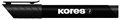 Alkoholos marker, 3-5 mm, kúpos, KORES "K-Marker XP1", fekete