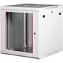 Rack szekrény, fali, 19", 12U, lapraszerelt, LANDE "PROlineB", szürke