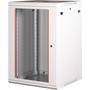 Rack szekrény, fali, 19", 18U, lapraszerelt, LANDE "PROlineB", szürke
