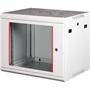 Rack szekrény, fali, 19", 9U, lapraszerelt, LANDE "PROlineB", szürke