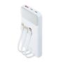 Power bank, beépített kábellel, 10.000mAh, RIVACASE 