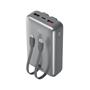 Power bank, beépített kábellel, 20.000mAh, RIVACASE 