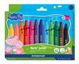 Filctoll készlet, 2,5 mm, kimosható, jumbo, STAEDTLER „Noris® junior 329”, Peppa malac, 12 szín