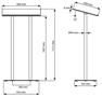 Előadói pulpitus, üveg fedlap, 111 cm